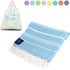 Karia Blue - Turkish Beach Towel (38 x 66) - 100% Cotton - Easy Dry Bath Towels - Authentic Turkish Towels - Vibrant Colors - Highly Absorbent - Extra Soft Touch - Prewashed€¦ (Troioan Blue)