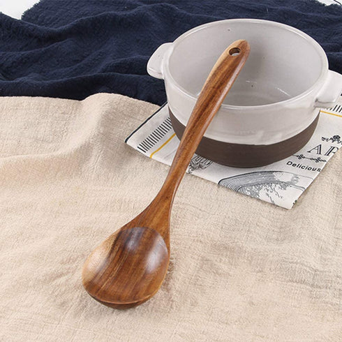 5 Pcs Luxury Wooden Kitchen Utensils Spoons Non Stick Spatula Cooking Utensils Set-Best Wood Spatula Paddle, Slotted Spatula, Angled Turner Spatula, Serving Cooking Spoon & Mixing Spoon Utensil