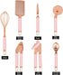 7 pieces Kitchen Gadget Set Copper Coated Stainless Steel Utensils, kitchen gadgets,utensil sets,Non-stic - Best Kitchen Cookware with Soft Touch Pink Handles(Pink)