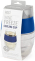 HOST Cooling Cup Set of 1 Plastic Double Wall Insulated Freezable Drink Chilling Tumbler with Freezing Gel, Wine Glasses for Red and White Wine, 8.5 oz, Blue