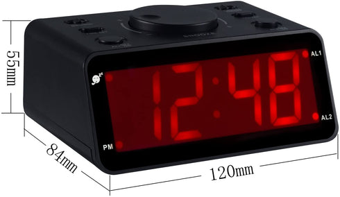 Battery Operated Only Cordless LED Electronic Alarm Clock with Clear Voice Recording Alarm,1.2 inch Red Numbers Display