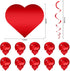 21Pcs Valentines Day Decor Valentine's Day Decorations Set Pre-Assembled Hanging Heart Swirls BE MINE Love Heart XO Garlands Banner for Home Classroom Office Wedding Party