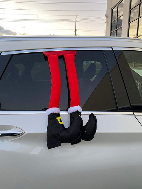 1 Pair Elf Christmas Decorations for Your Vehicle or Fireplace - Hanging Elf Legs for Car Perfect for Holiday Cheer. One Pair Random Style Santa Leg or Elf Leg. STYLE WILL VARY AT RANDOM ELF/SANTA (1)