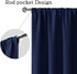 ROSETTE Blackout Curtains for Bedroom - Thermal Insulated Room Darkening Noise Reducing, 42 x 63 Inch Length Curtains for Living Room, Set of 2 Panels with Tiebacks, Navy Blue