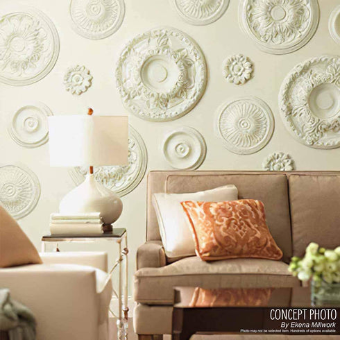 Ekena Millwork CM11HE Helene Ceiling Medallion, 11 7/8"OD x 3 5/8"ID x 7/8"P, Factory Primed