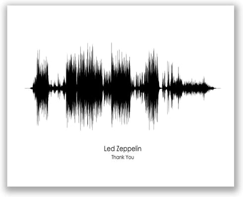 Led Zeppelin Sound Wave Wall Art Decor Prints - Set Of 4 (8x10) Inch Poster Photos