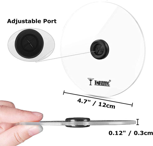 TMKEFFC Smoking Gun Cup Covers Pack of 2, Lids for Cocktail Drinks Handy Smoke Infuser Accessories, for Wine-Cups Goblet Glasses Tumblers Mugs Bowls Diameter Below 4.7"