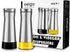 Olive Oil And Vinegar Dispenser Bottle Set by Aelga -2 Pack Elegant Stainless Steel Oil Dispenser Set- Oil Dispenser Bottle for Kitchen with Drip Free
