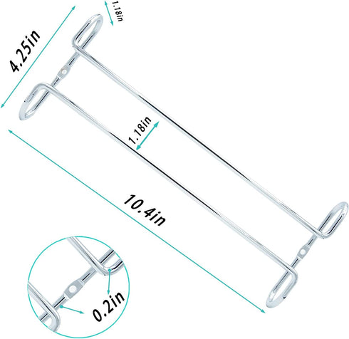 Wine Glass Rack Under Cabinet Shelf Glasses Holder With Drying Stemware Rack Under Counter Wine Glass Holder Metal Hanger Hanging Rack for Bar and Kitchen (silver 4 set)