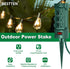 BESTTEN Outdoor Power Strip with Covers and Overload Protection Switch, Double Sided 6-Outlet Yard Power Stake with 9-Foot Long Extension Cord, ETL Certified, Green