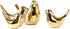 4 Pieces Small Animal Statues Home Decor Modern Style Decorative Ornaments for Living Room, Bedroom, Office Desktop, Cabinets (Golden Bird S&M&L&XL)