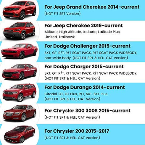 Steering Wheel Shift Paddle Extended Shifter Trim Cover for Dodge Challenger Charger Durango RT & Scat Pack 2015-2020, for Jeep Grand Cherokee 2014-2020 Interior Decoration Accessories (Red 2PCS)