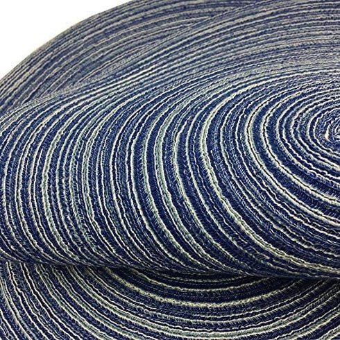 Red-A?Placemats,Round Placemats for Dining Table Set of 6 Woven Heat Resistant Non-Slip Kitchen Table Mats Diameter 14 inch(Blue)