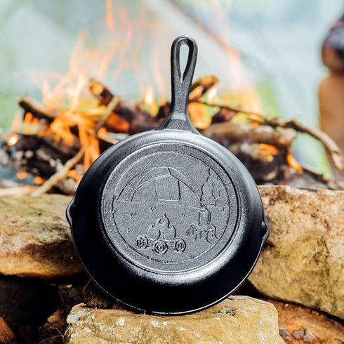 Lodge Cast Iron Wanderlust Series, Tent Skillet, 8 inch