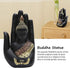 Resin Palm Buddha Statue?Buddha Sitting in Hand Statue,Meditating Thai Buddha,Home Decoration Buddha Statue?Suitable for Hallway, Bedroom, Living Room and Other Places