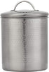 Amici Home Gunmetal Storage Canister Metal Can, 104 Fluid Ounces, Matte Silver
