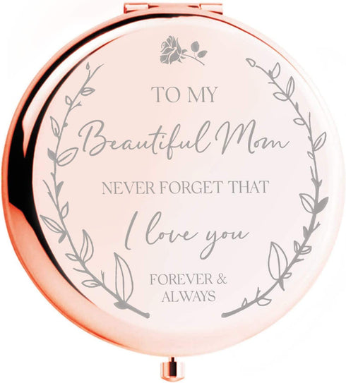 Mom Birthday Gifts for Mom - I Love You Mom Rose Gold Compact Mirror I Gifts for Mom from Daughter I Mom Gifts for Birthday I Best Mom Gifts from Son I Sentimental Gifts for Mothers Day Presents