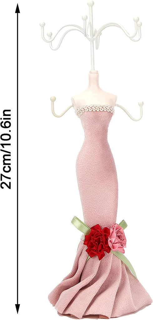 ZJchao Jewelry Display Stand, Dress Fashionable Human Model Bracket Metal Earrings Rack Jewelry Storage Stand Organizer Tower Holder Decor for Women