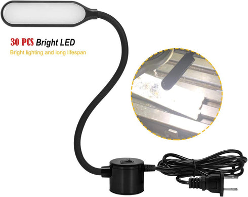 Amazing Power Sewing Machine Light LED Flexible Gooseneck Work Lamp with Magnetic Mount Base for Workbench Lathe Drill Press