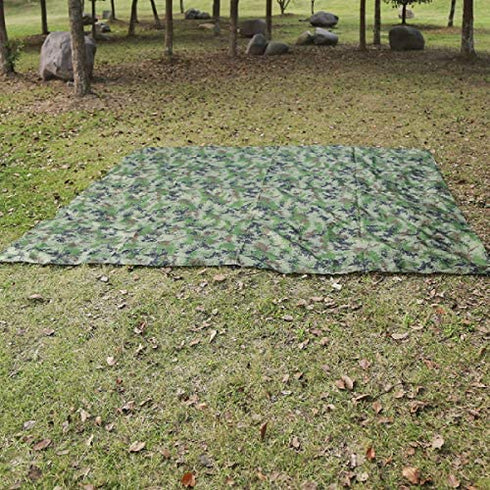 Azarxis Hammock Camping Tarp Rain Fly, Waterproof Tent Footprint Shelter Canopy Sunshade Cloth Picnic Mat for Outdoor Awning Hiking Beach Backpacking - Included Guy Lines & Stakes (Camouflage)