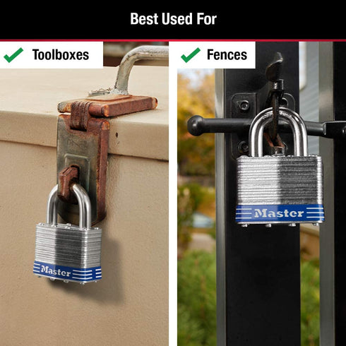 Master Lock 5T Outdoor Padlock with Key, 2 Pack Keyed-Alike