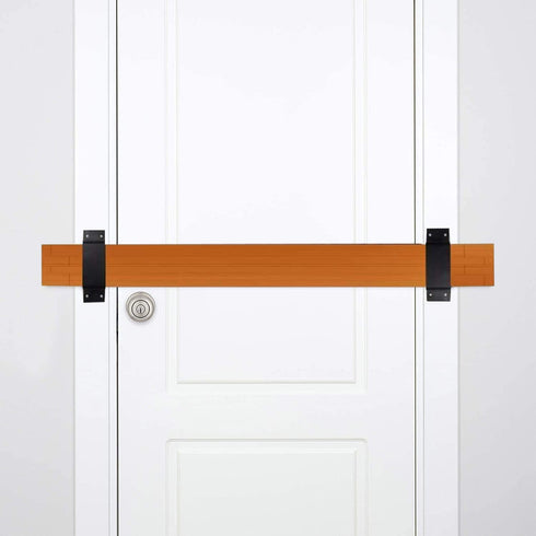 Heavy Duty Door Barricade Brackets Door Security Bar Holder Brackets Fit for 2 X 4's Lumber for Door Reinforcement (1 Pair 2 Pieces with 8 Screws) (2 Close Bar Holder)
