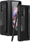 SHIEID Samsung fold 3 case with S Pen Holder, Z Fold 3 Case Leather with Kickstand Folio Flip Phone Case Cover Compatible with Samsung Galaxy Z Fold 3 5G 2021, Carbon Fiber Pattern
