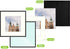Golden State Art, 12x12 Aluminum Photo Frame - Ivory Mat for 8x8 Picture - Swivel Tabs - Sawtooth Hangers - Landscape/Portrait - Wall Mounting - Real Glass (Black)