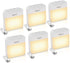 6pack LED Night Lights Dusk to Dawn Sensor, Bapro Stick-on Nightlight Rechargeable Warm White 3000K Under-Cabinet Lighting Wireless Light for Bedroom, Kitchen, Hallway, Stairs, Closet Counter