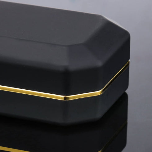LED Jewelry Gift Box Case Elegant Velvet Necklace Pendant Box Bracelet Box with LED Light for Jewelry Display Proposal Engagement Wedding Valentine's Day Black Size?9.21"x2.36"x1.26"