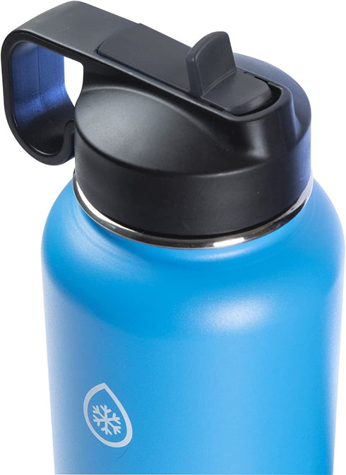 Thermoflask Double Stainless Steel Insulated Water Bottle with Two Lids, 32 Ounce, Capri