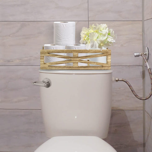 Y&ME Wood Toilet Paper Basket Bathroom Toilet Decor Box with Mason Jar, Wooden Bathroom Over Toilet Paper Storage Box, Farmhouse Table Counter Organizer Decor for Bathroom, Living Room, Kitchen