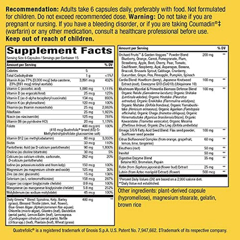 Nature’s Way Alive! Max6 Potency Multivitamin, Whole Body Nutrition, High Potency B-Vitamins, 90 Capsules