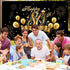 Happy 80th Birthday Decoration Banner Backdrop Party Decoration, Black Gold 80 Birthday Banner Sign Poster for 80th Anniversary Photo Booth Props Background Birthday Party Supplies, 72.8 x 43.3 Inch