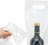 Wine Bottle Doggy Bag 100 Pack: Carryout Adhesive Seal Tamper Proof Travel Bags for Restaurants, Bars, and Dinner Parties (Clear)
