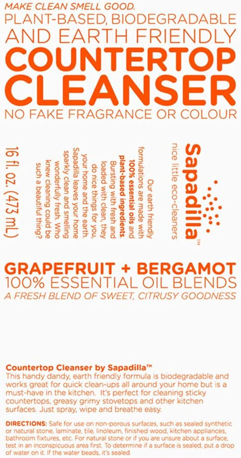 Sapadilla Grapefruit + Bergamot Dish Soap, Hand Soap & Countertop Cleanser, Variety Pack