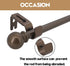 AddGrace Adjustable Curtain Rod Bracket, Fits up to 1 inch Curtain Rod, Set of 6, Sturdy Extendable Curtain Rod Holder, Metal Single Rod Bracket for Wall (Bronze)