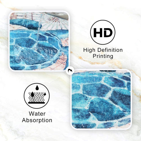 Aotenl Soft Comfort Flannel Bathroom Mats,Anti-Skid Absorbent Toilet Seat Cover Bath Mat Lid Cover,3pcs/Set Rugs-Cartoon, Ocean Mermaid, Animal Customization