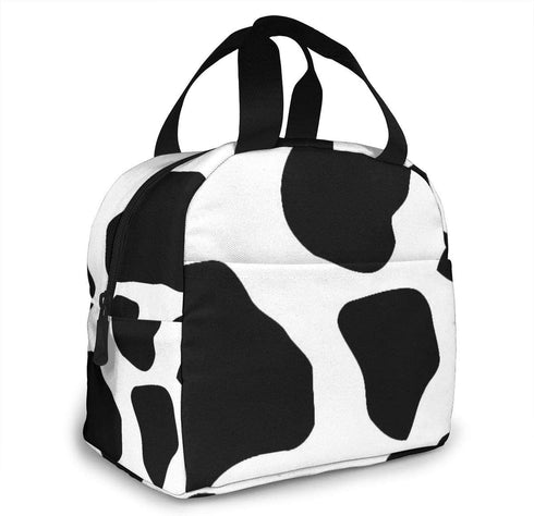 Cow Print Leak Proof and Reusable refrigerated Lunch Bag - Durable Compact Office School Lunch Box for Women, Men and Children