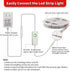 White LED Strip Lights, 16.4ft Dimmable LED Light Strip with Memory Function, 300 Bright 6500K 2835 LEDs, Self-Adhesive 12v Flexible LED Rope Lights for Kitchen Cabinet Mirror Bedroom Closet Decor