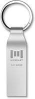 MOSDART USB 3.0 Flash Drive 64GB Metal Keychain Zip Drive Speed Up to 90MB/s Fast Speed USB3.0 Thumb Drive, 64 GB Waterproof Jump Drive Memory Stick,Silver