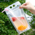 100 Pcs Plastic Drink Pouches for Drinks with Straws Hand-Held Juice Bags, Reusable Zipper Clear Drink Bags Smoothie Heavy Duty Juice Pouches for Adults, Cold Hot Drinks