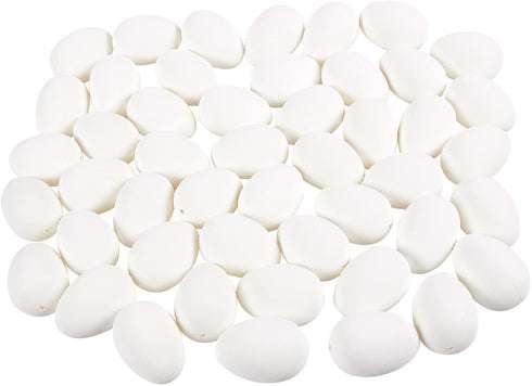 Juvale Blank White Plastic Eggs for DIY Painting and Decorating (48 Pack)