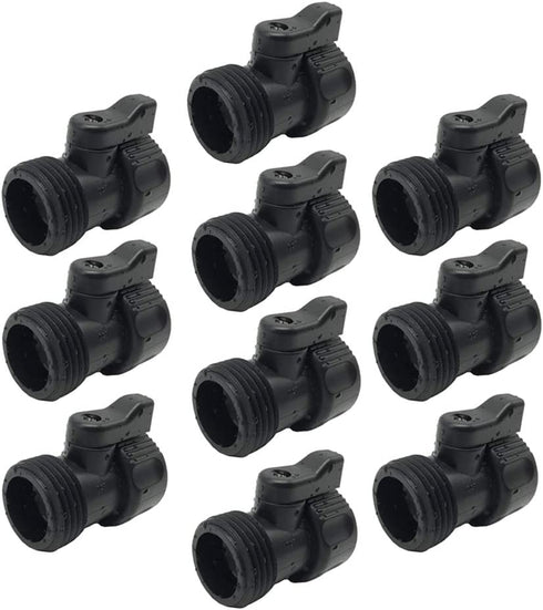 ALKARAMA 10 Pack Plastic Garden Hose Shut Off Valve Water Shutoff Valve Shut-Off Ball Valve Standard 3/4'' Thread Connector Coupling