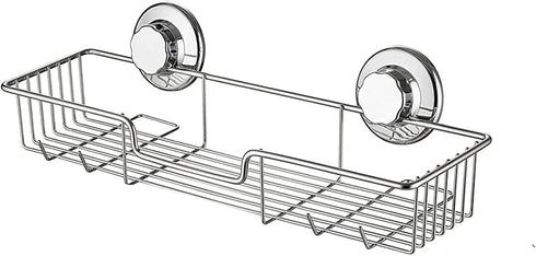 SANNO Strong Suction Cup Shower Caddy Bath Shelf Storage Combo Organizer, No Damage Suction Cup,Rustproof Wire Basket for Kitchen & Bathroom Accessories - Rustproof Stainless Steel