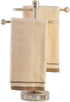 Creative Scents 100% Cotton Velour Fingertip Towels - 4 Pack - 11 by 18 Inches Decorative Extra Absorbent and Soft Face Towel Ideal for Bathroom and Powder Room (Cream with Embroidered Brown Trim)