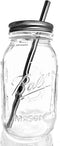 Smoothie Cup Mason Drinking Jars Regular Mouth Glass Mason Jars 32 oz/Smoothie Cup with Lid and Stainless Steel Straw 100% Eco Friendly - by Jarming Collections Set of 1