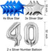 40th Birthday Decorations for Men Women Boy Girl,Blue Black Birthday Party Supplies with 40 Silver Number Balloon Happy Birthday Banner for 40th and 4th Birthday Party