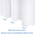 White Shower Curtain 70x72 Inches, Beneyhome 230G Weighted Fabric Waffle Weave Bathroom Curtains with Hooks, Machine Washable Grommet Farmhouse Bathtub Liner, Water-Repellent, 72 Inch Long
