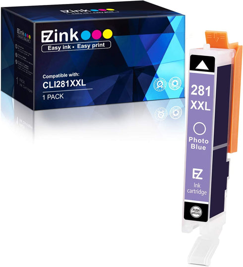E-Z Ink (TM) Compatible Ink Cartridge Replacement for Canon CLI-281XXL CLI 281 XXL to use with PIXMA TS8120 TS9120 (Photo Blue, 1 Pack)